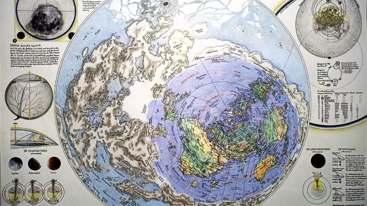 Карта, на которой изображены несуществующие материки и страны